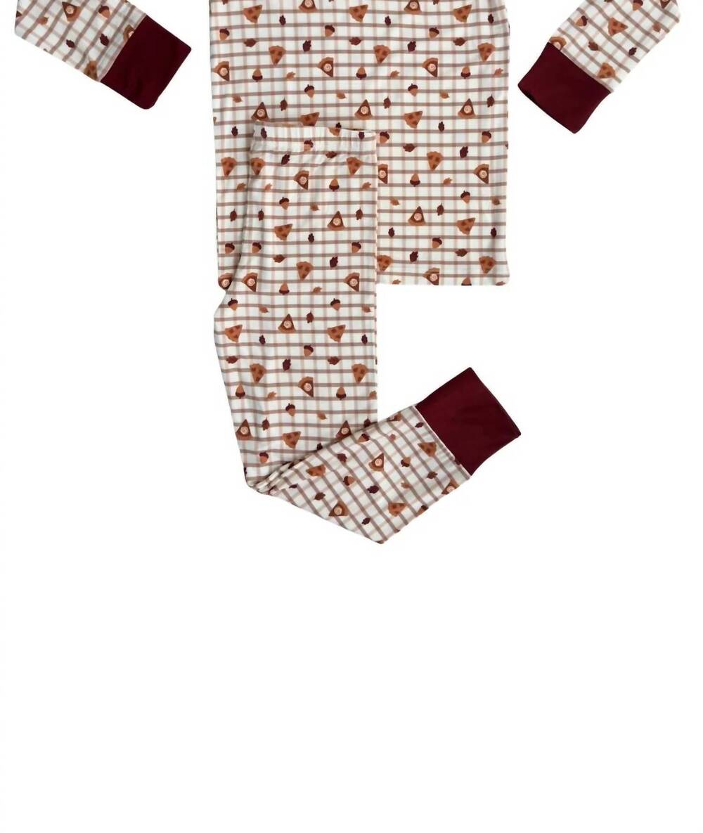 NEW IN MY JAMMERS kids long sleeve two piece pajama set in spiced pie